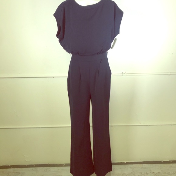 cap sleeve wide leg jumpsuit